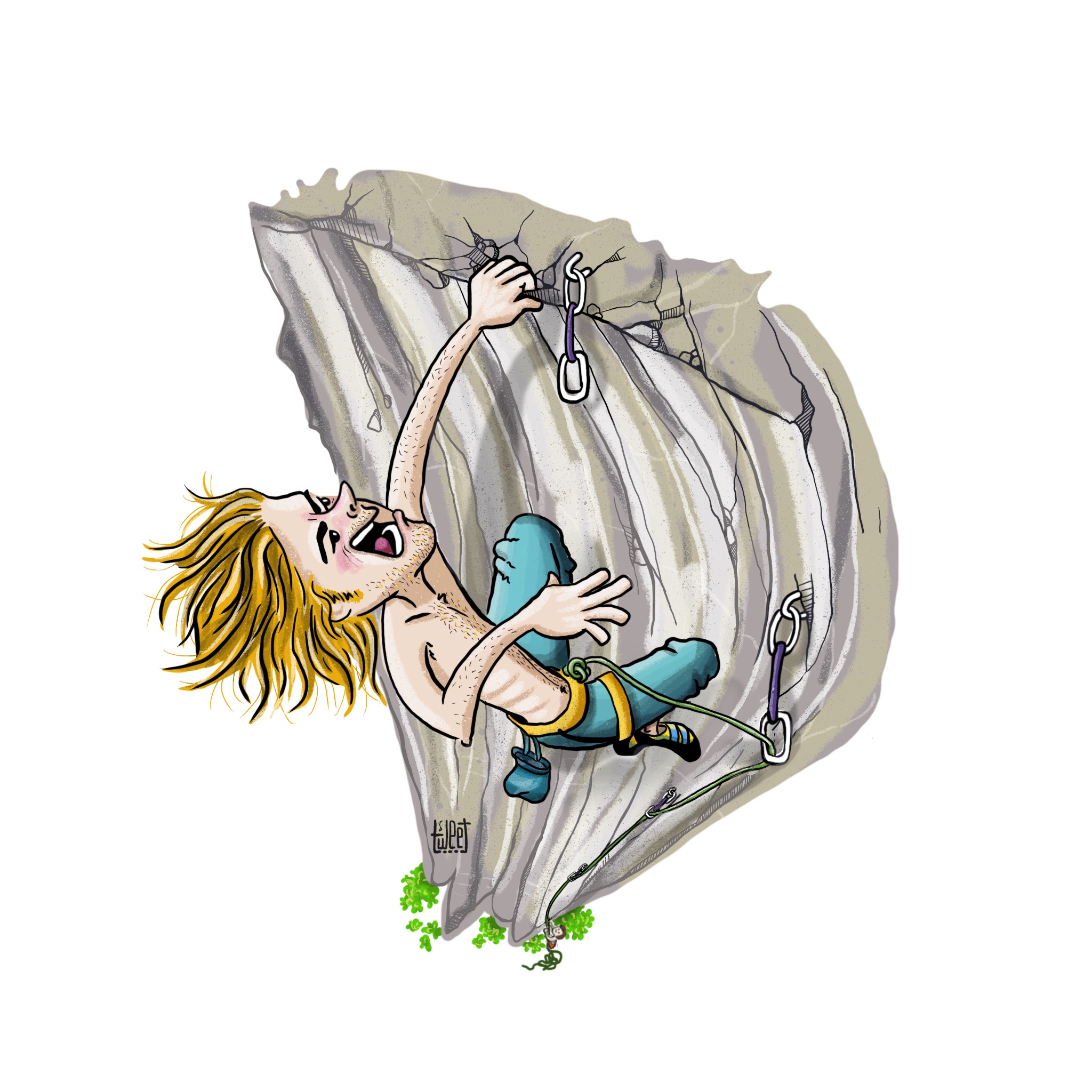 Überhangklettern - Kletter T-Shirt Überhangklettern