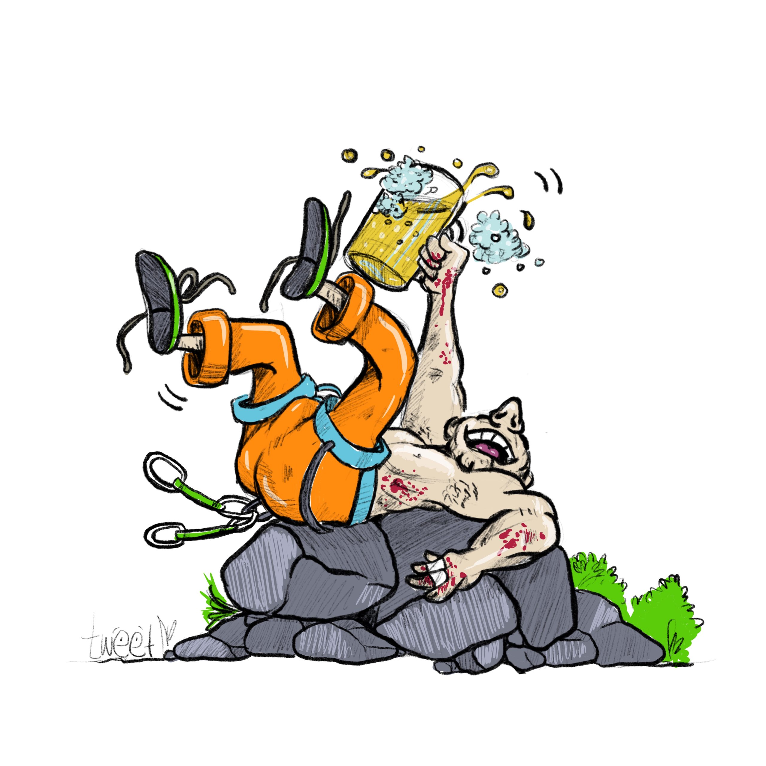 Betrunkener Kletterer - Kletter T-Shirt Betrunkener Kletterer - Kletter T-Shirt