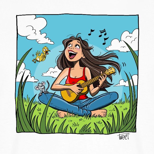 Klettern T-Shirt "Mädchen mit Ukulele" Klettern T-Shirt, Klettern Motive, Bouldern, Wandern, Natur Liebhaber, Outdoor Sport