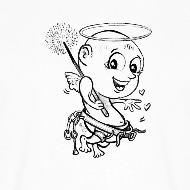 Klettern T-Shirt "Baby Engel mit Klettergurt" - Kletter Karikatur Klettern T-Shirt, Klettern Motive, Bouldern, Wandern, Natur Liebhaber, Outdoor Sport