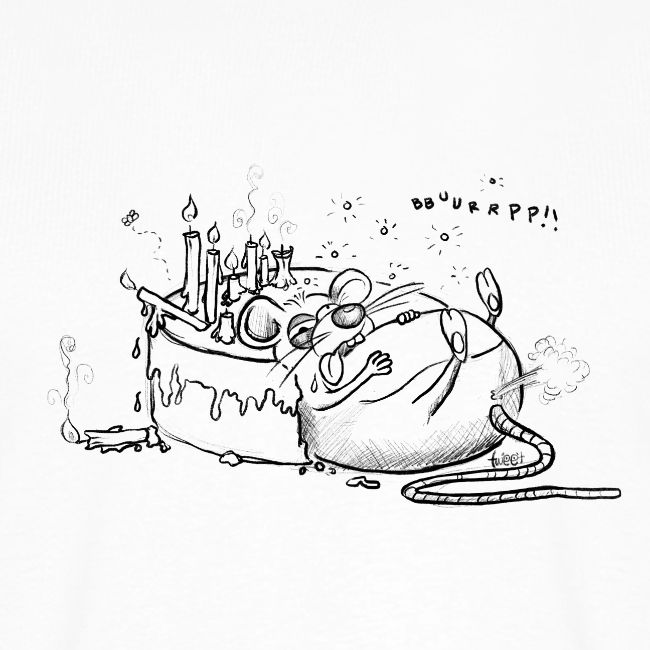 Klettern T-Shirt "Überfressene Ratte mit Geburtstagstorte" - Kletter Karikatur Klettern T-Shirt, Klettern Motive, Bouldern, Wandern, Natur Liebhaber, Outdoor Sport