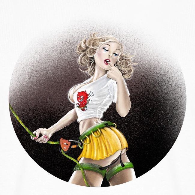 Klettern T-Shirt "Pin-Up Girl" - Kletter Karikatur Klettern T-Shirt, Klettern Motive, Bouldern, Wandern, Natur Liebhaber, Outdoor Sport