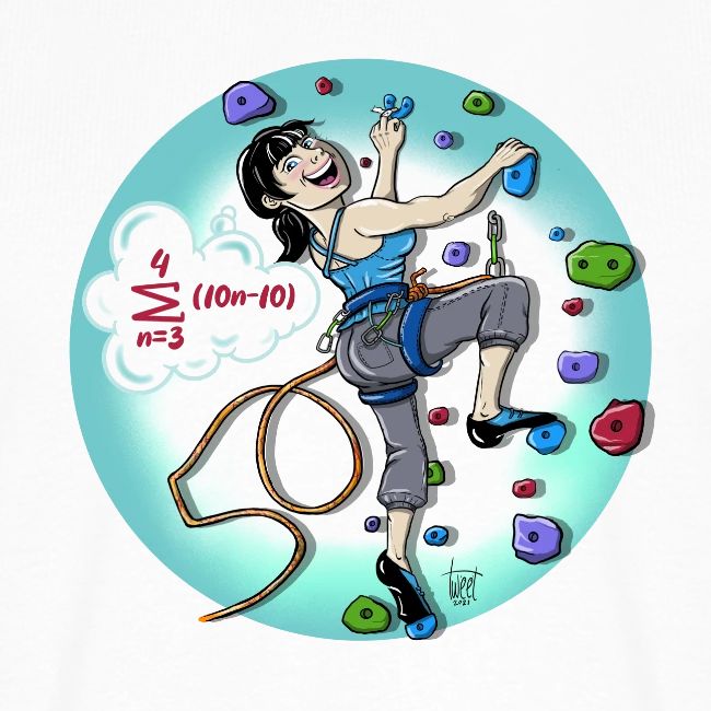 Klettern T-Shirt "50 Jahre" - Kletter Comic Klettern T-Shirt, Klettern Motive, Bouldern, Wandern, Natur Liebhaber, Outdoor Sport