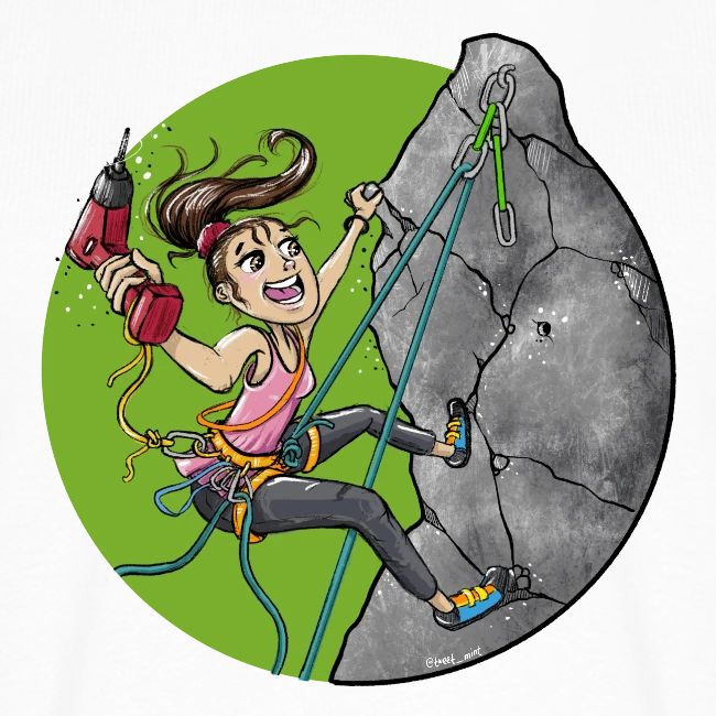 Klettern T-Shirt "Einbohren einer neuen Route" Klettern T-Shirt, Klettern Motive, Bouldern, Wandern, Natur Liebhaber, Outdoor Sport